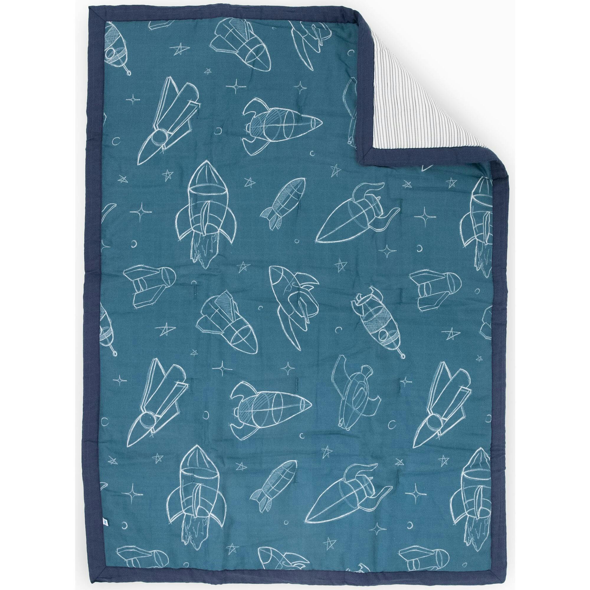 Cotton Muslin Toddler Bedding 3 Piece Set - Blast Off