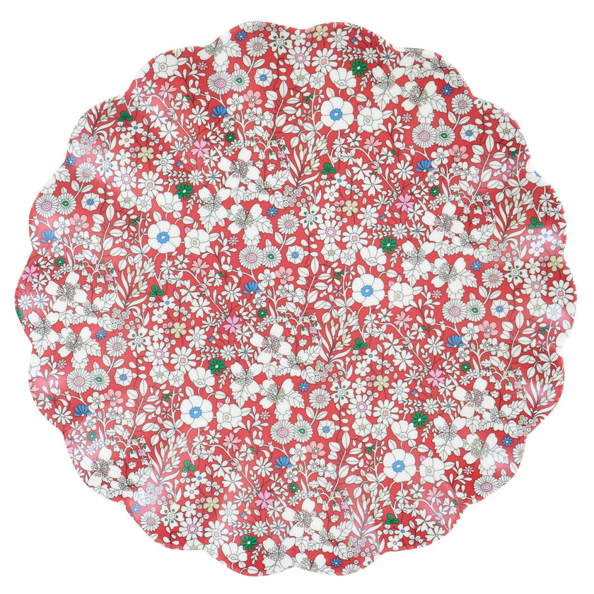 Meri Meri x Liberty Red & Green Reusable Large Plates