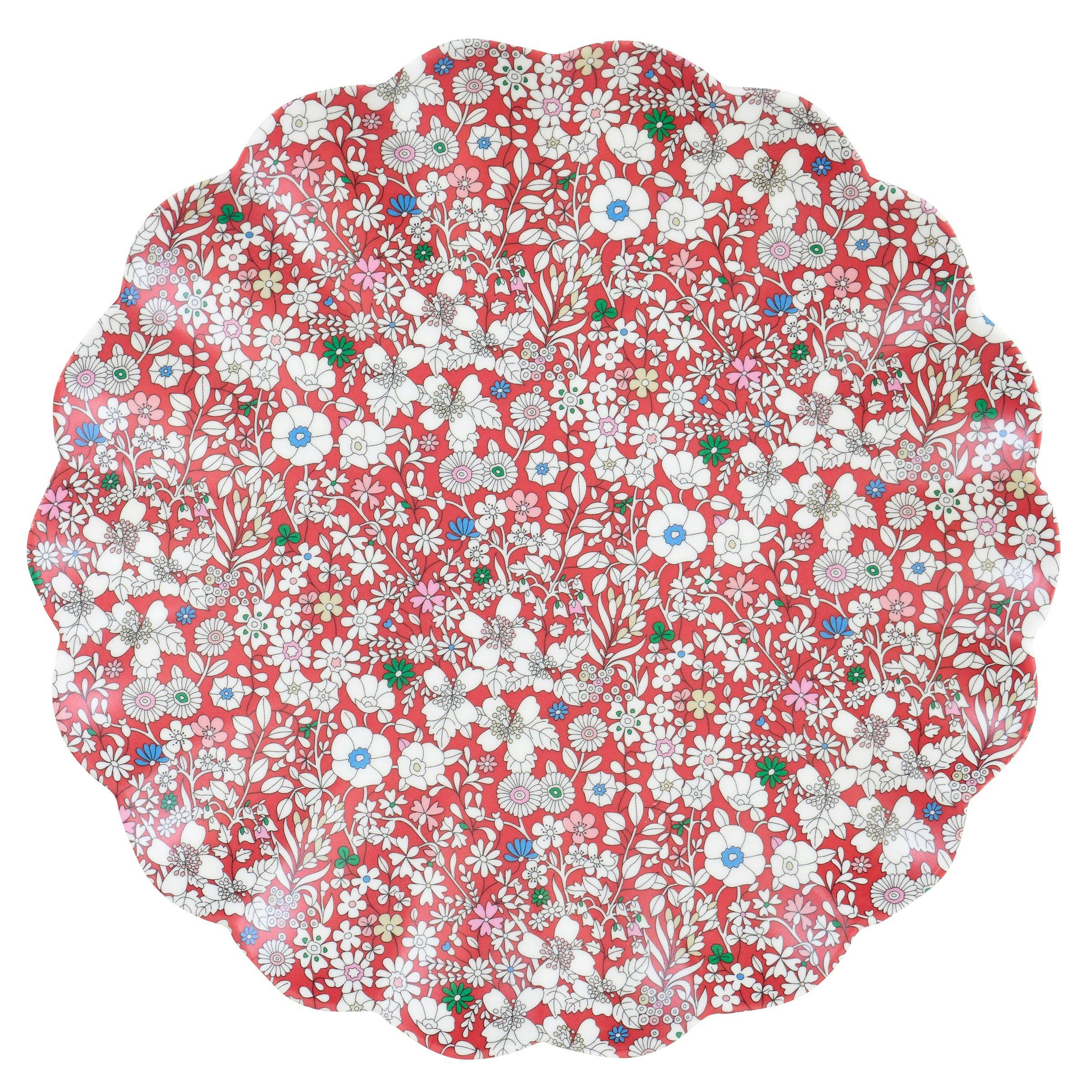Meri Meri x Liberty Red & Green Reusable Large Plates