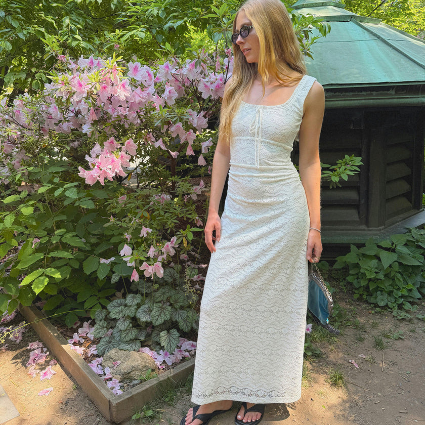The Coraline Dress - White Stretch Lace
