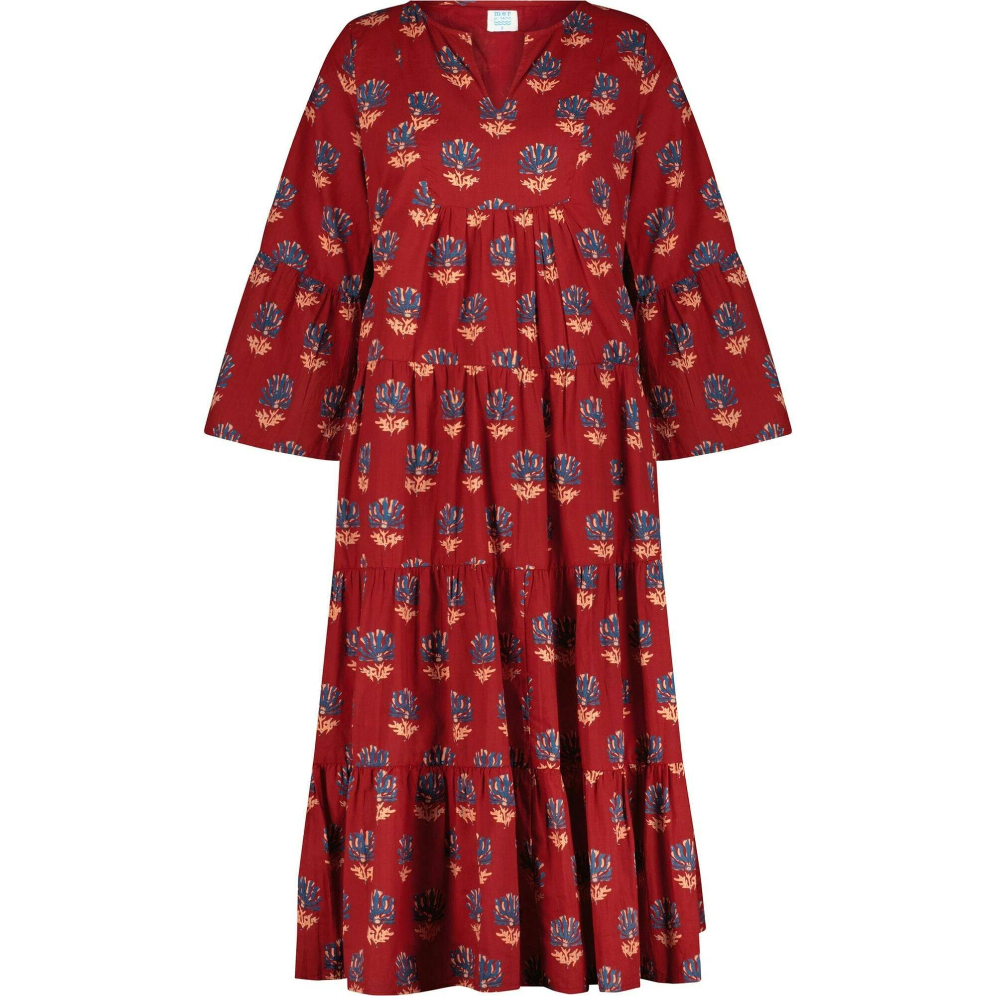 Women's Suri Bell Sleeve Tiered Skirt Maxi Dress, Red