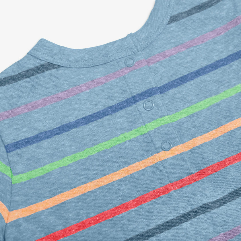 Baby heathered rainbow stripe pocket shortie