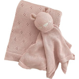 Pique Blanket and Bear Lovey Gift Set - Blush