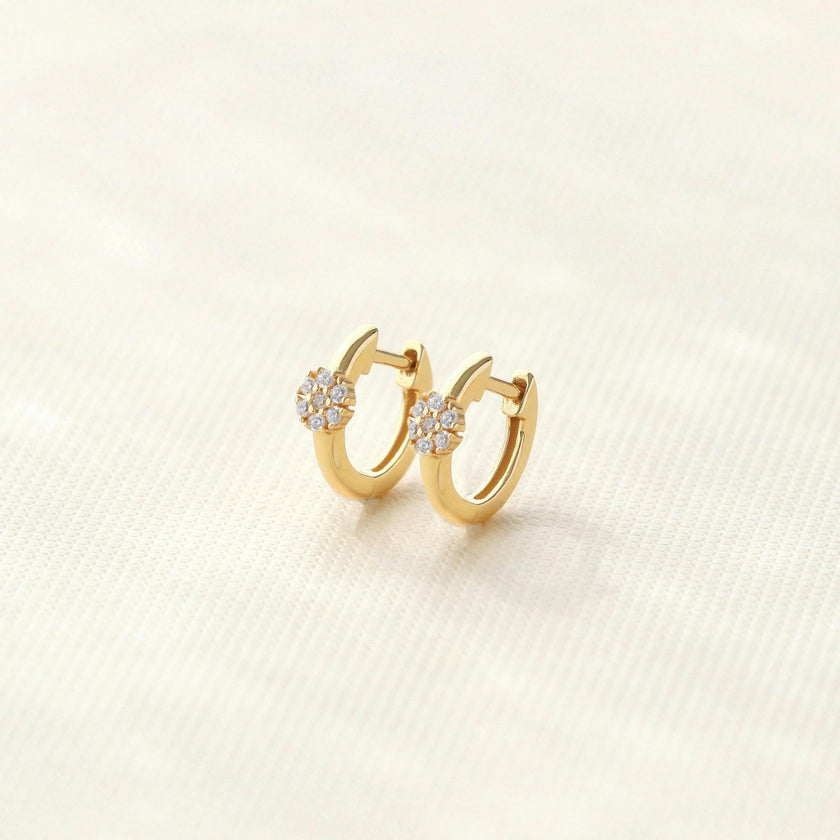 Twinkle Blossom Huggie Hoop Earrings