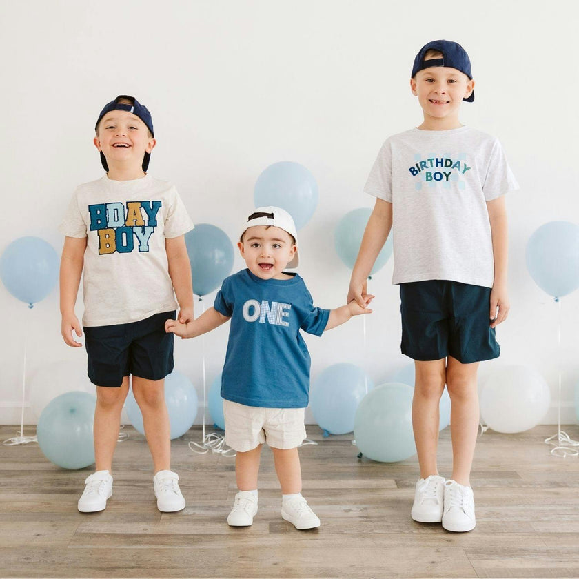 Birthday Boy Patch Short Sleeve T-Shirt - Natural Heather