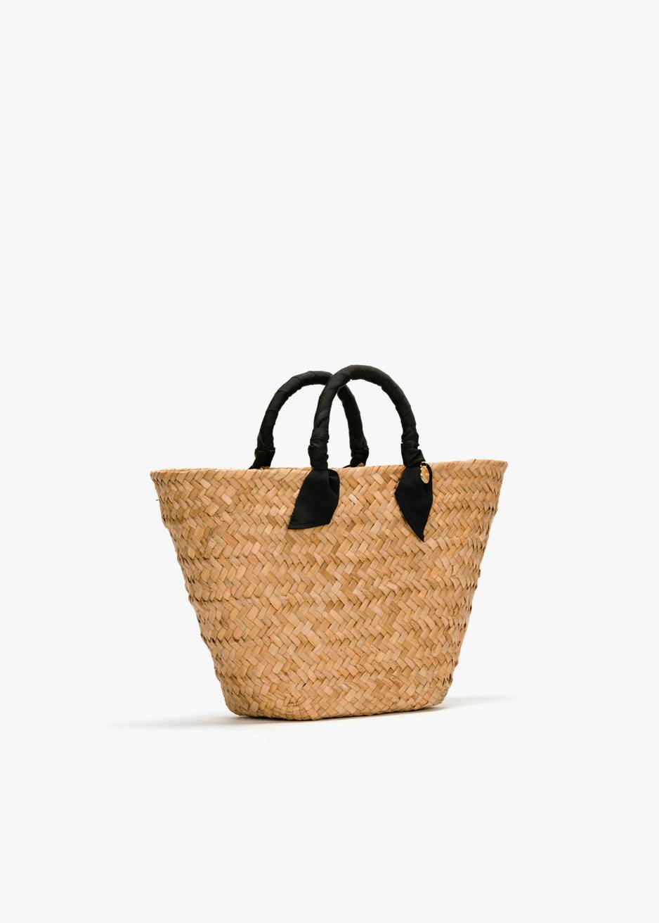 Rosie Woven Straw Ribbon-Handle Tote