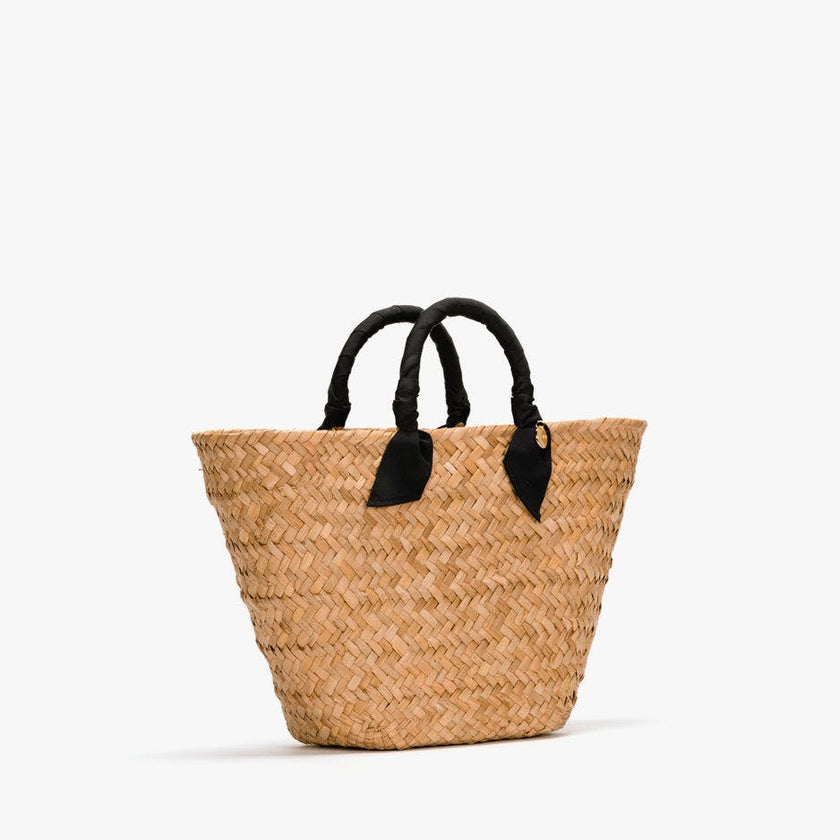 Rosie Woven Straw Ribbon-Handle Tote