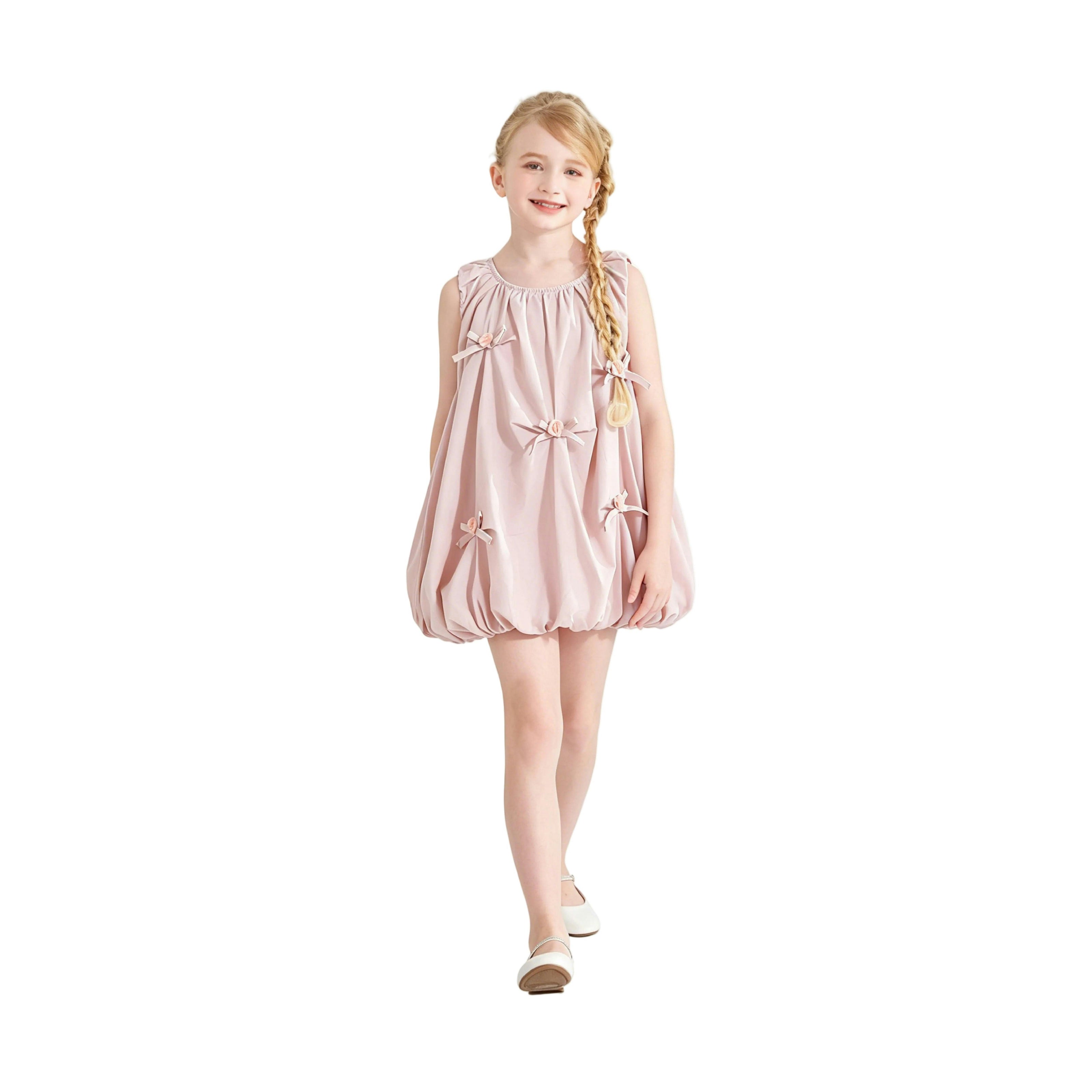 Pink Verona Bow Rosette Balloon Dress
