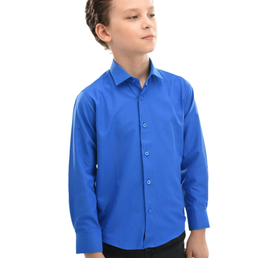 Blue Solid Dress Shirt