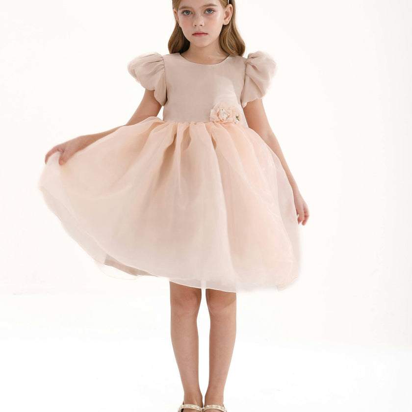 Champagne D'Amico Floral Teacup Dress