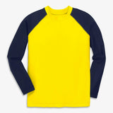 Kids Long Sleeve Baseball Rash Guard, Blue