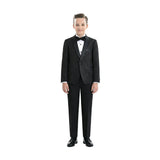 Textured Suit Set with Satin Lapels