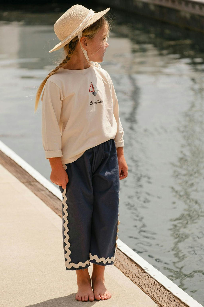 Wide-leg Pant in Mar Azul