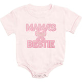 Mama's Bestie Pearl Patch Short Sleeve Romper - Ballet