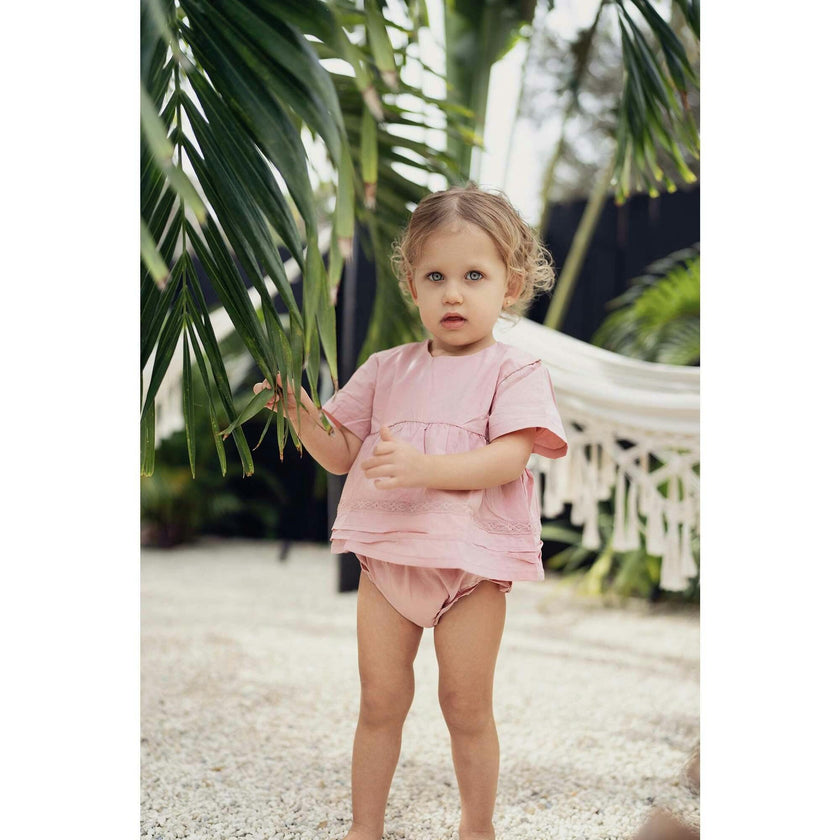 Girls Pleats-N-Tiers Top & Short Set