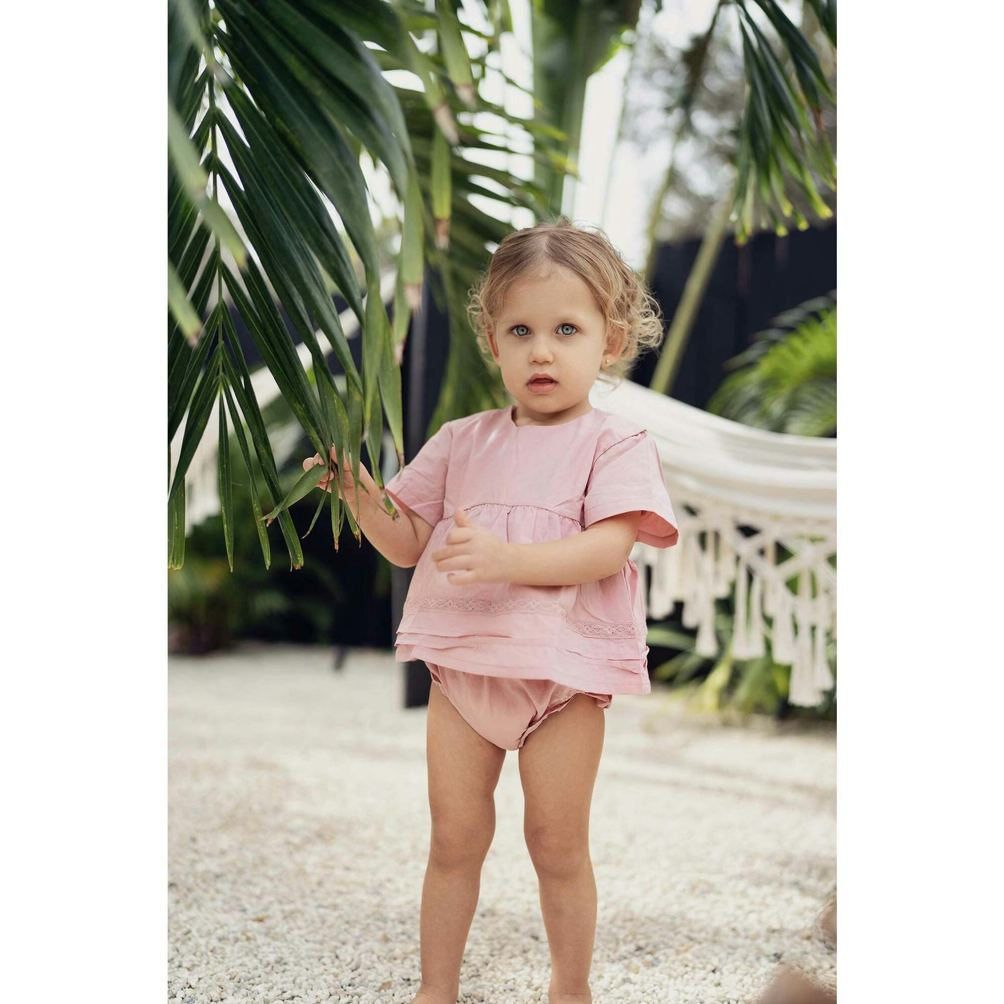 Girls Pleats-N-Tiers Top & Short Set