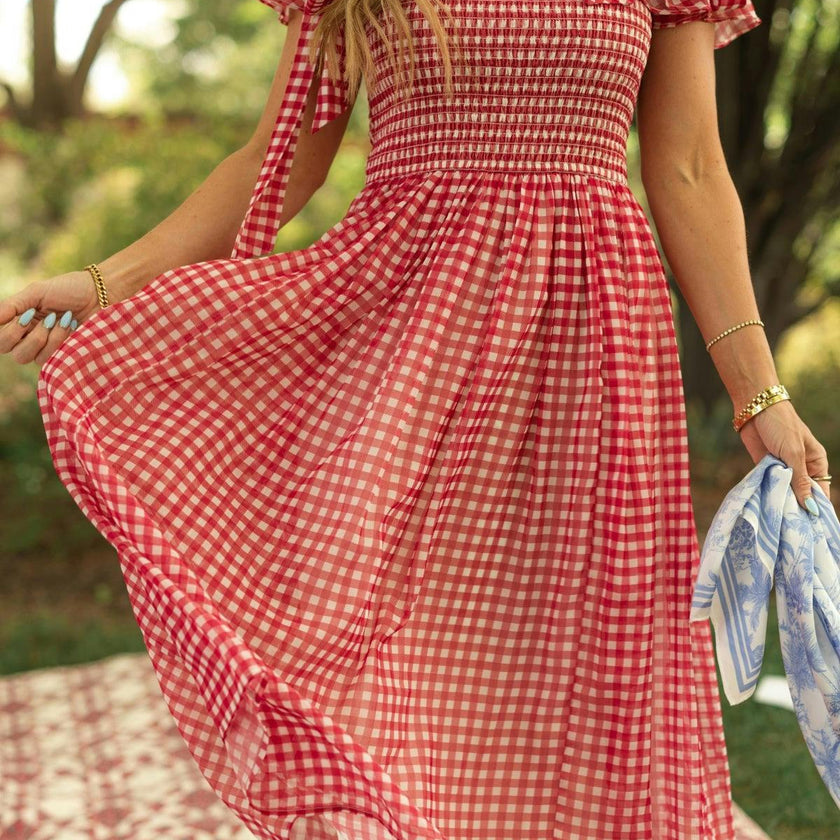 Rayna Dress in Red Gingham