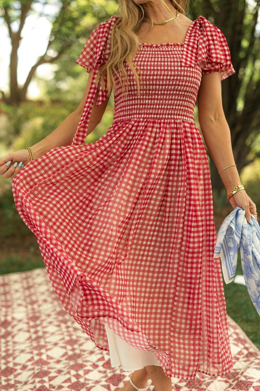 Rayna Dress in Red Gingham