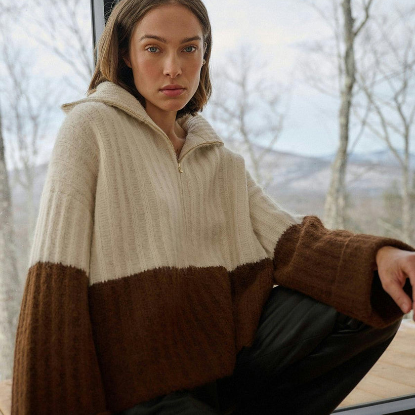 UMA COLOR-BLOCK PONCHO