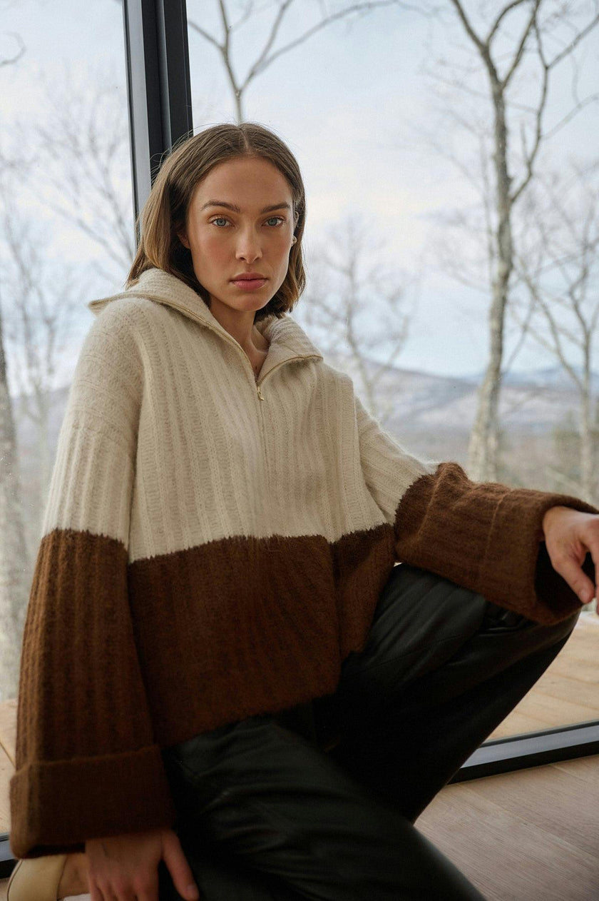 UMA COLOR-BLOCK PONCHO