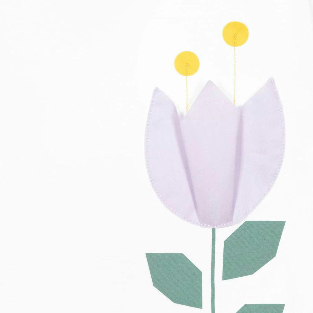 White Tulip Floral Graphic T-Shirt