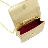 Quilted Pearl Handle Heart Bag