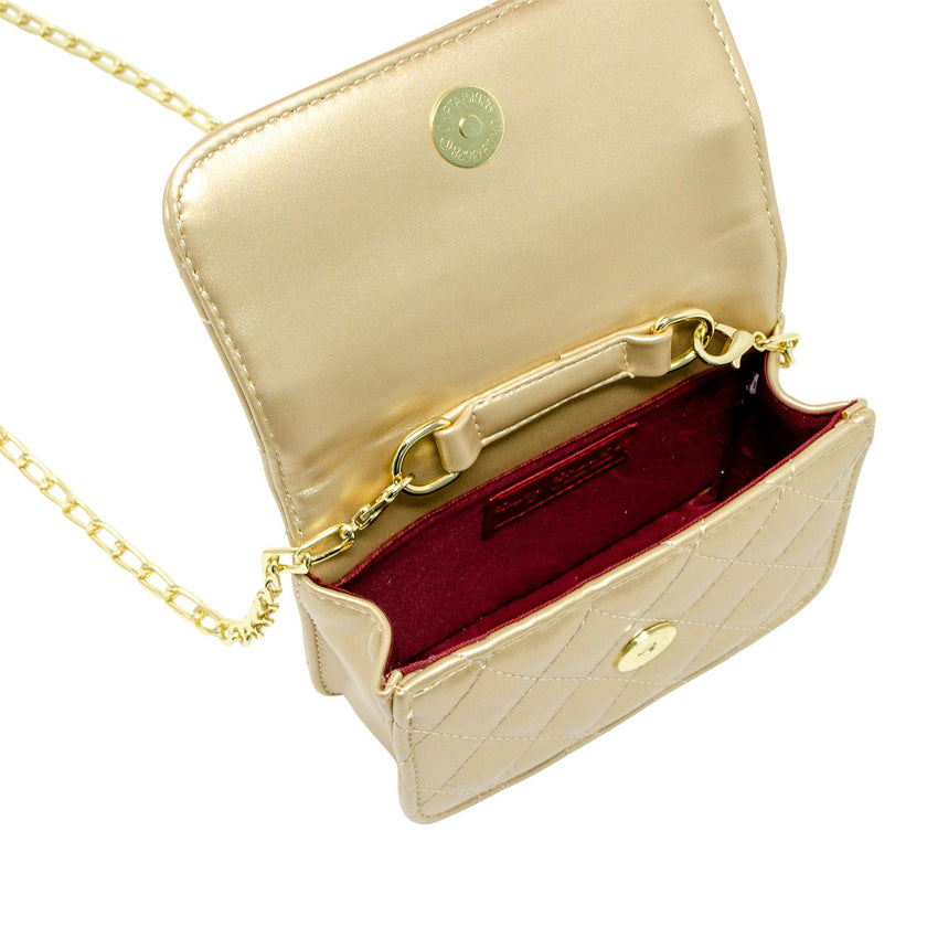 Quilted Pearl Handle Heart Bag