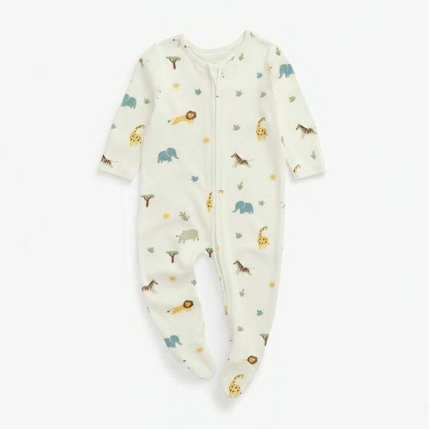 Safari Clever Zip Baby Pajamas
