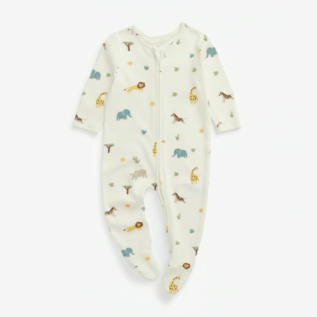 Safari Clever Zip Baby Pajamas
