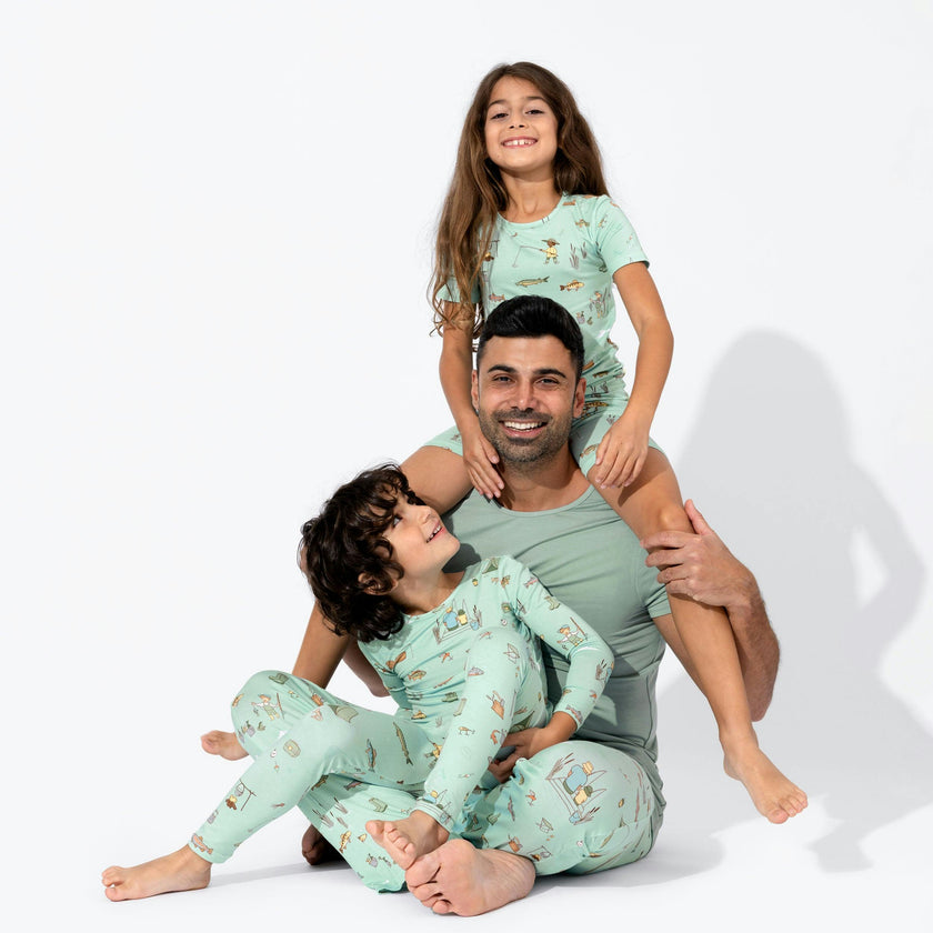 Fishing Bamboo Kids Pajama Short Set