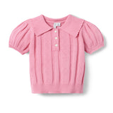Textured Sweater Polo, pink