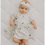 short sleeve twirl dress | celestial