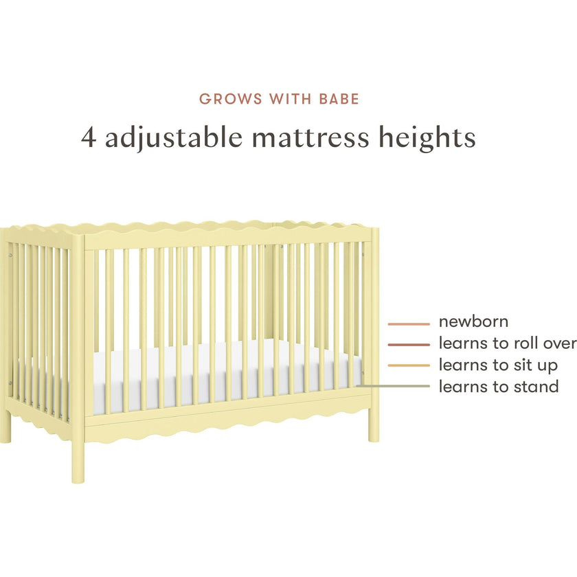 Swell 4-in-1 Convertible Crib w/Toddler Conversion Kit in Pale Yellow
