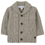 Baby Shawl Collar Cable Knit Button-Down Cardigan
