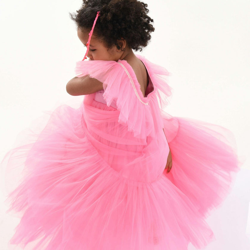 Pink Beckwith Ruffle Dress