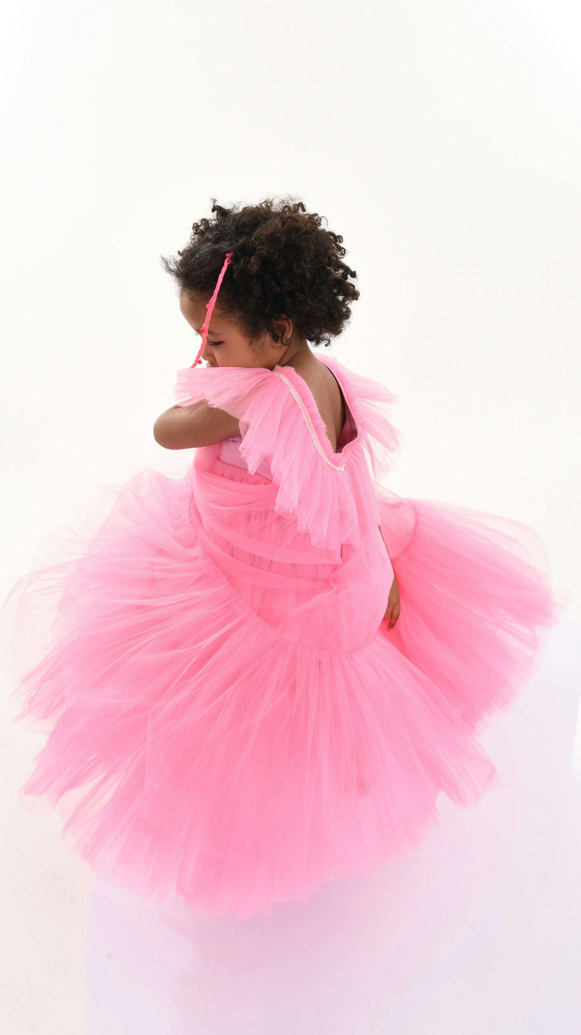 Pink Beckwith Ruffle Dress