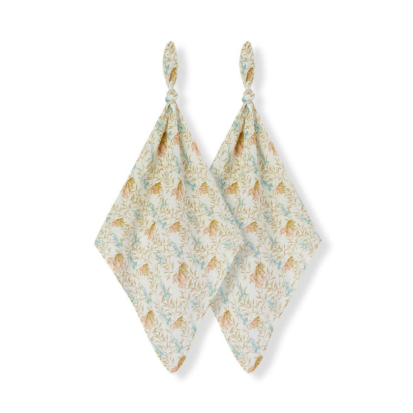 Under the Sea Organic Cotton Two-Piece Burp Cloth Set