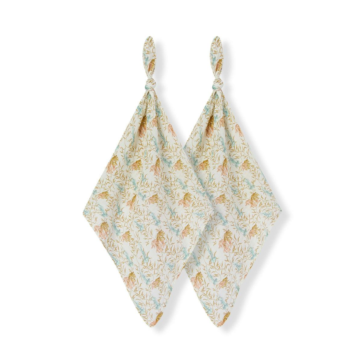 Under the Sea Organic Cotton Two-Piece Burp Cloth Set
