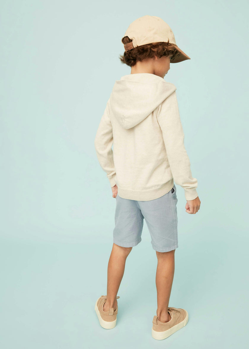 Beige Cotton Hoodie