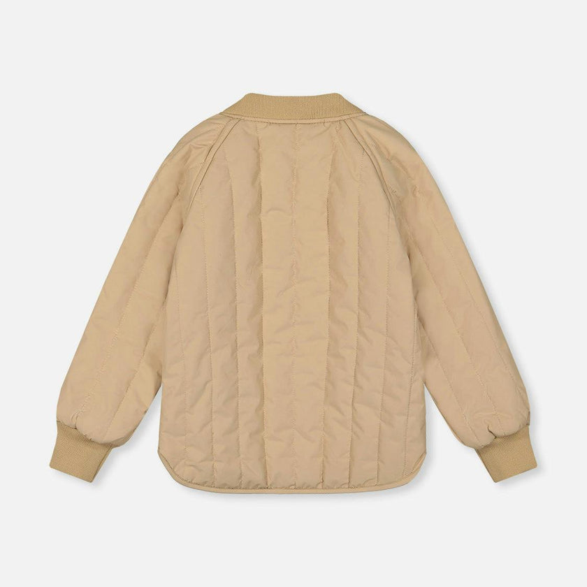 Quilted Raglan Sleeve Jacket Beige