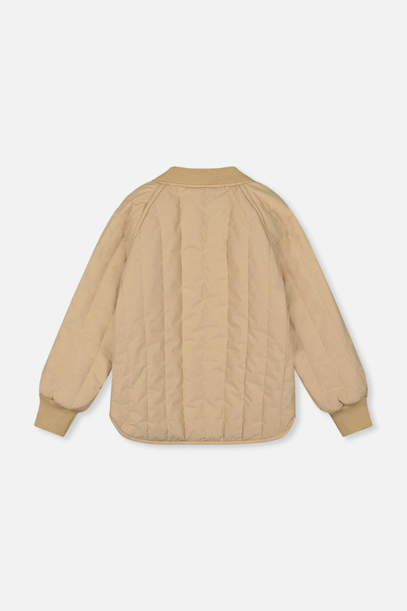 Quilted Raglan Sleeve Jacket Beige