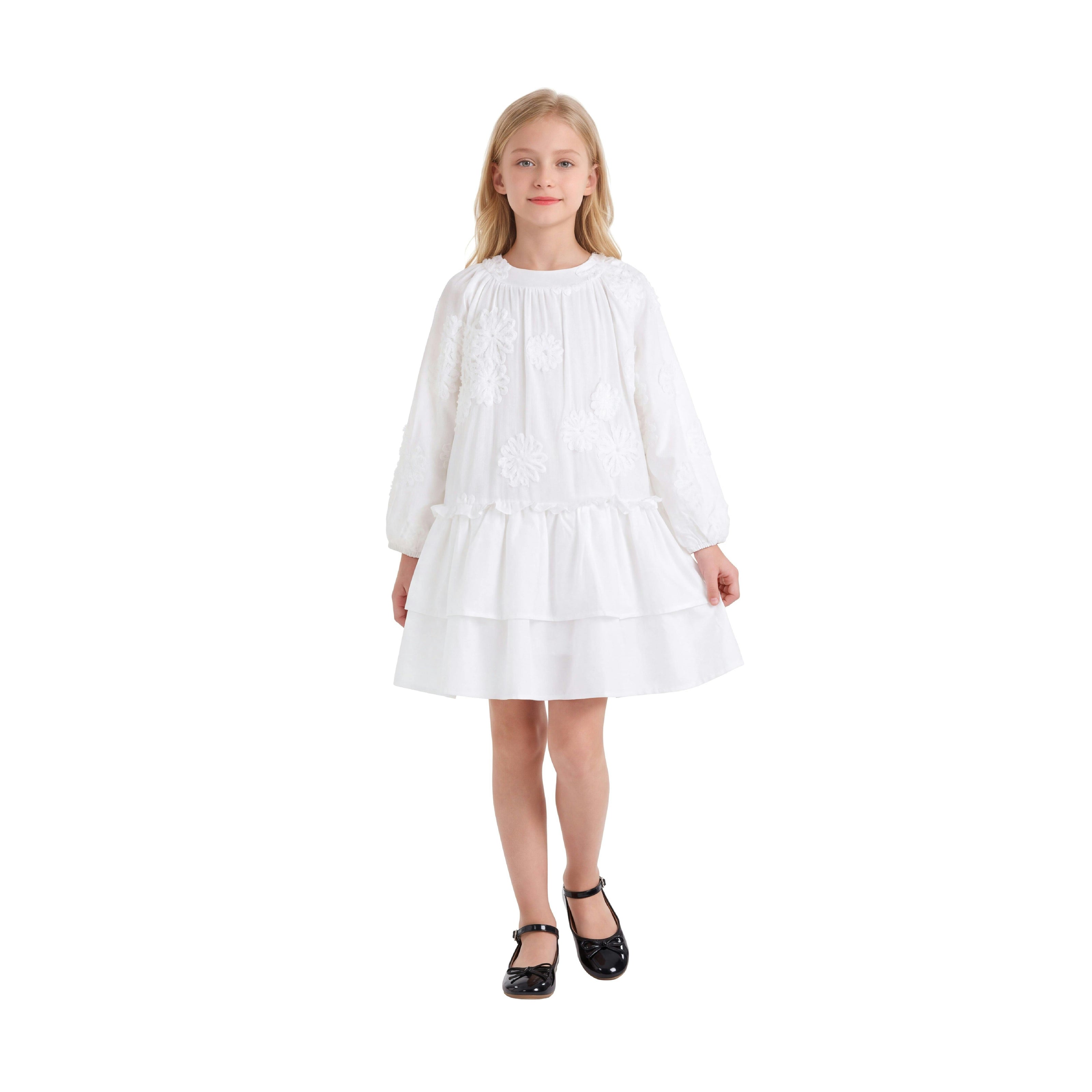 White Tiered Lace Dress