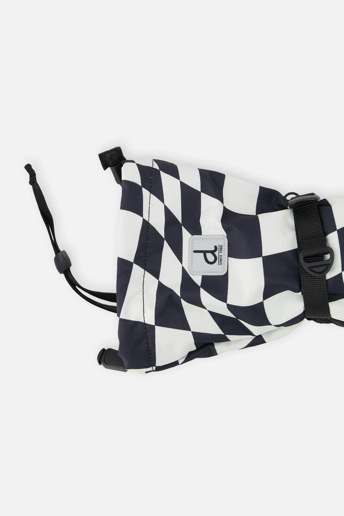 Teknik Winter Mittens White Checkered Print