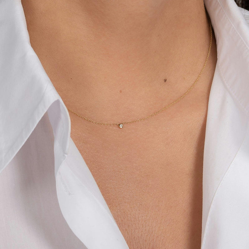 Mini Bezel Diamond Necklace