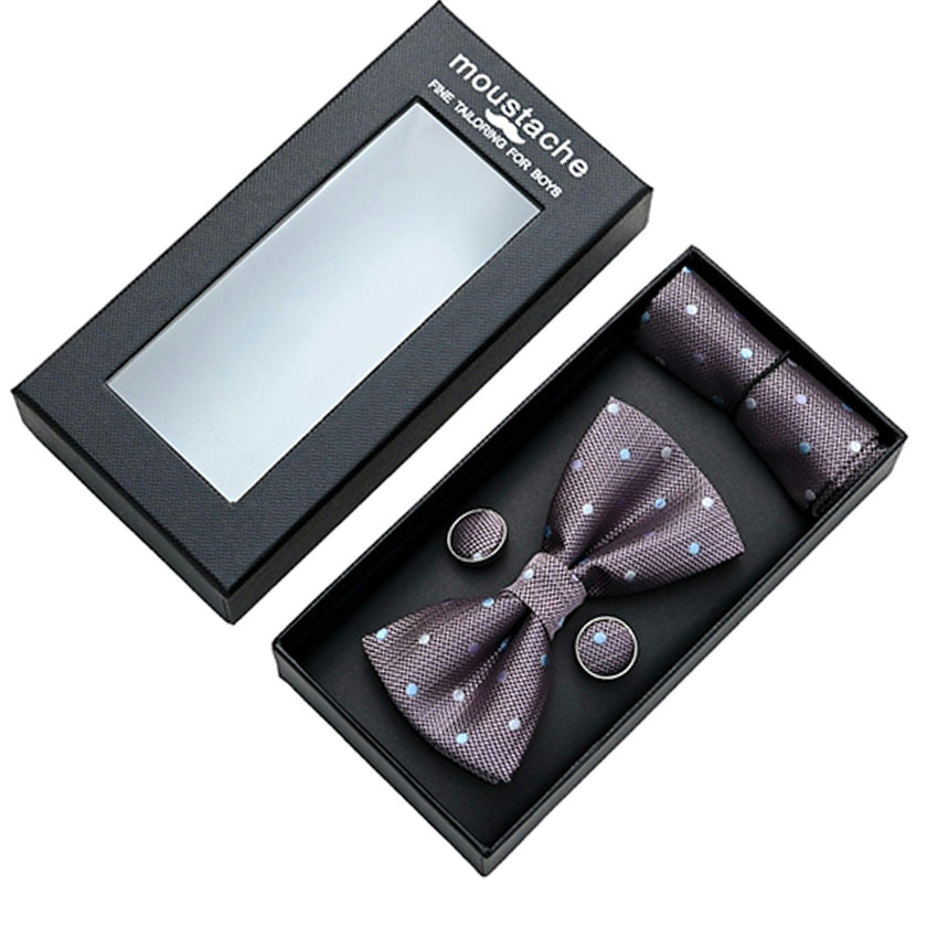 Purple Dotted Bowtie Set