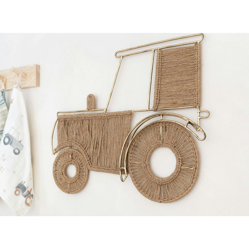 Charlie Farmhouse Tractor Jute Nursery Wall Decor