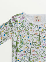 Children's Two Piece Organic Pajamas - Tropical Garden