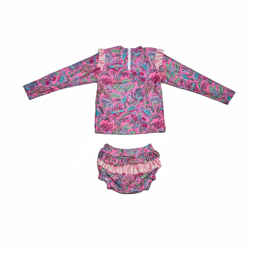 Baby Girl Swim Set – Long Sleeve & Frill Bottoms (Liberty)