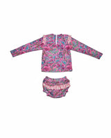 Baby Girl Swim Set – Long Sleeve & Frill Bottoms (Liberty)