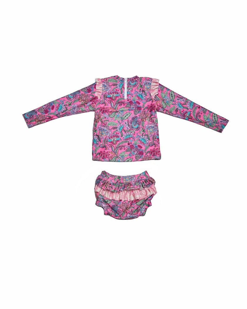 Baby Girl Swim Set – Long Sleeve & Frill Bottoms (Liberty)